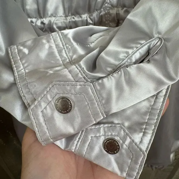 Vintage Y2K Abercrombie & Fitch Silky Gray Water Wind Resistant Light Jacket Sma - Image 10
