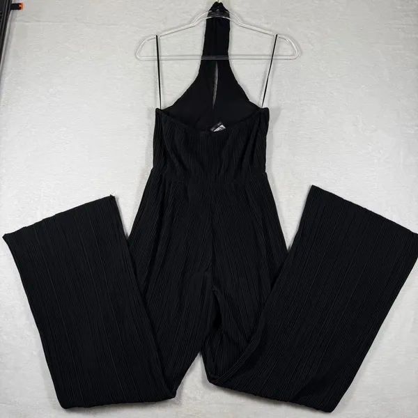 Vero Moda VMAURORA Black Plisse‎ Halterneck Wide Leg Jumpsuit NWT 10304757 XXS - Image 11