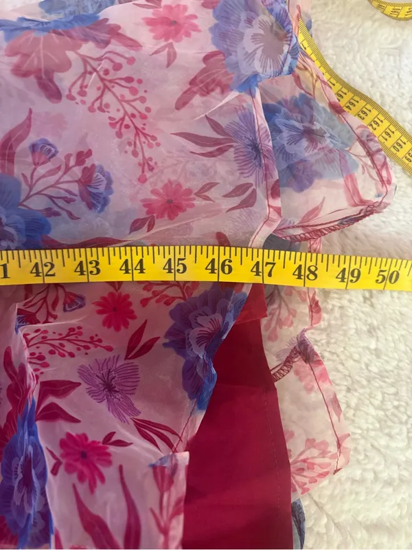 Lulus Delightful Look Magenta Floral Print Bustier Midi Skater Dress Size Large - Image 8