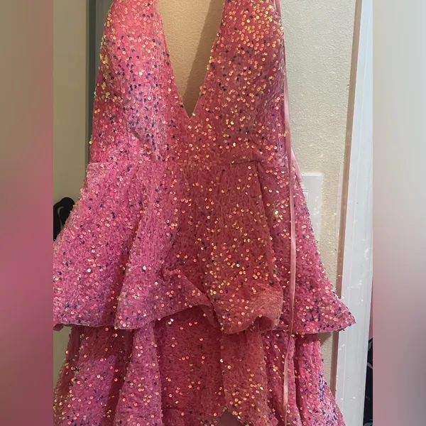 Sequin Dress Pink Size 2X - Image 6