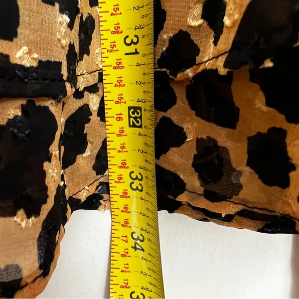 Frenchie Animal Leopard Print Wrap Dress Long sleeve boho S - Image 8