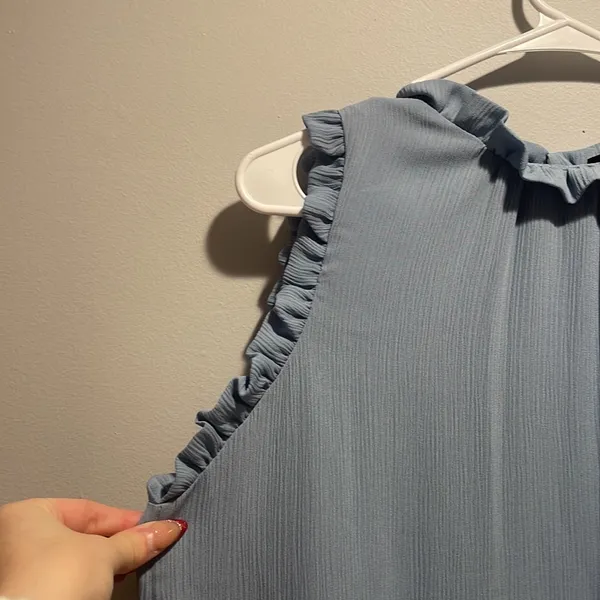 VICI Light Blue Ruffle Mini Dress - Image 3