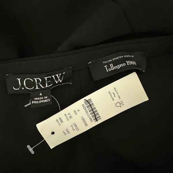 J.Crew Pencil Knee Length Skirt Italian Bi Stretch Wool Black $168 US 4 NWT - Image 7