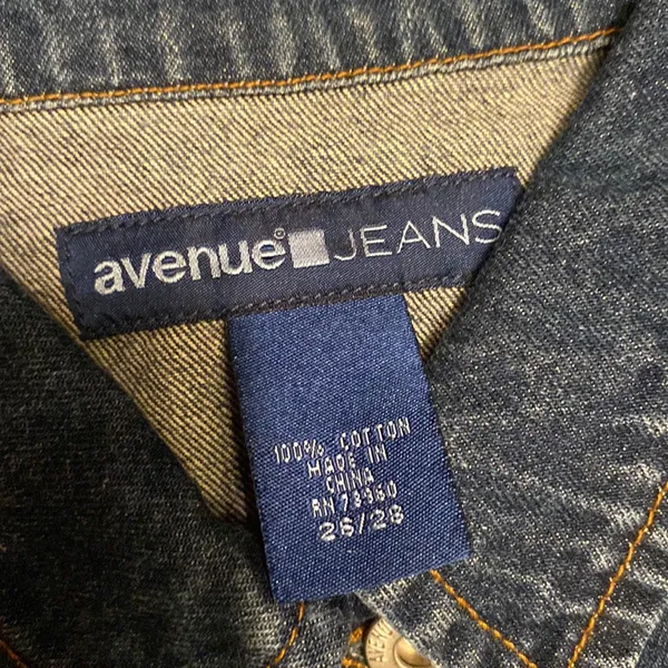 Avenue Jeans Blue Denim Button Down Vest Size 26 - Image 2