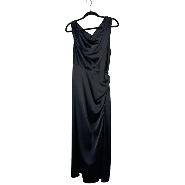 Show Me Your Mumu Jodie Satin Maxi Dress Women's Black Size Large - Image 2