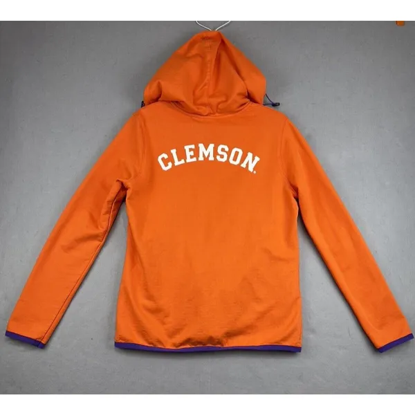 Clemson Jacket Woman’s XL Full Zip Long Sleeve Hooded Tigers Orange E5 - Image 4