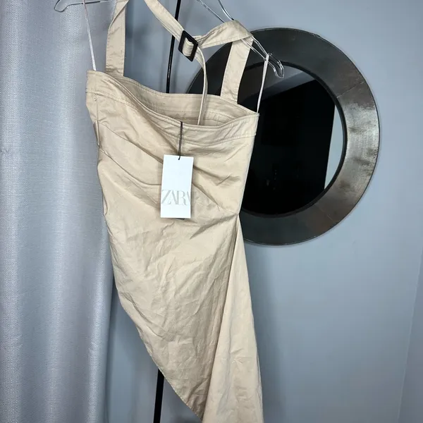 NWT Zara Woman Asymmetric Gabardine Top Bloggers Fav Size XS - Image 10