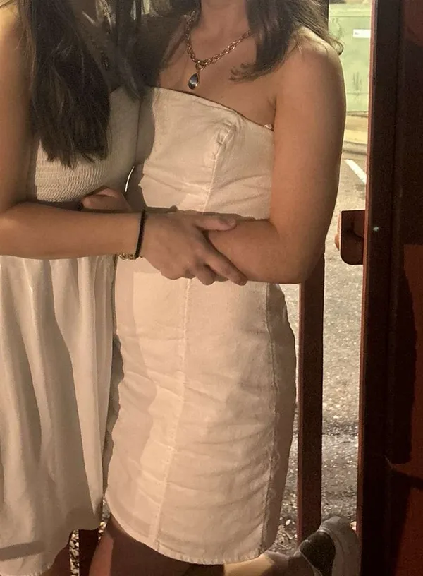 Abercrombie & Fitch White Linen Mini Dress - Image 3