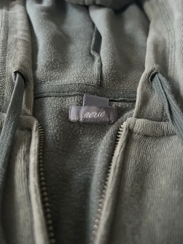 Green Velvet Zip Up  - Image 2
