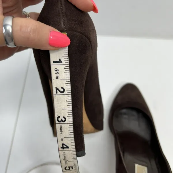 Michael Kors Collection Size 7 Pumps Heels Brown Suede Platform Designer Italy - Image 9