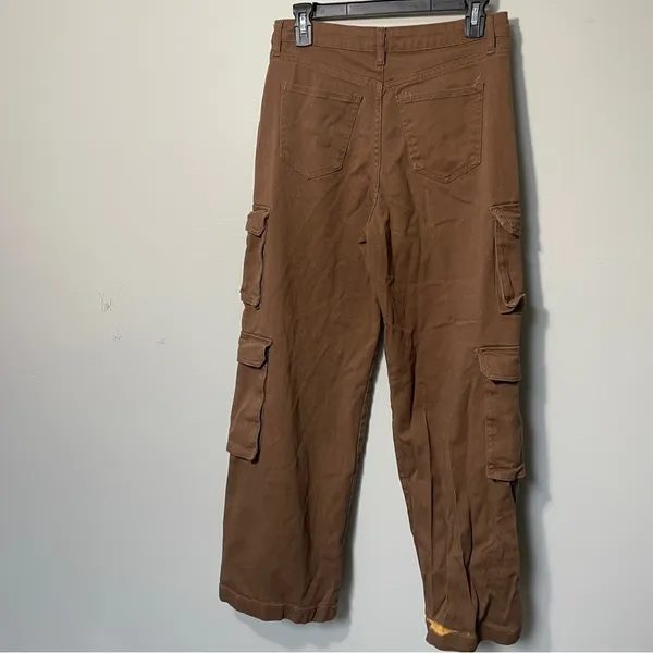 YMI Y2K High Rise‎ Brown Mocha All Day double Cargo Wide Leg Women’s Size 7 - Image 5