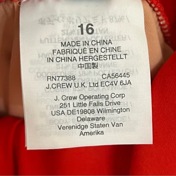 Women’s J. Crew Ruffle‎ Scoopback One Piece Swimsuit Size 16 Red Beach Summer - Image 9