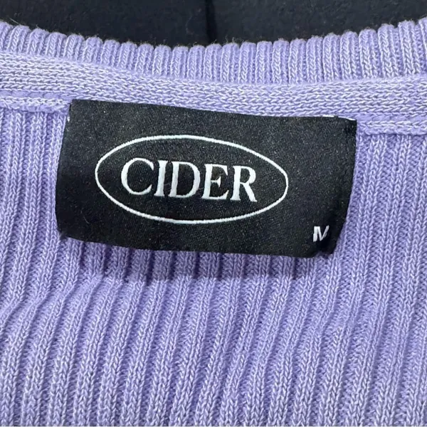 Cider Purple Heart Button Cropped Tank Top Women’s Medium - Image 2