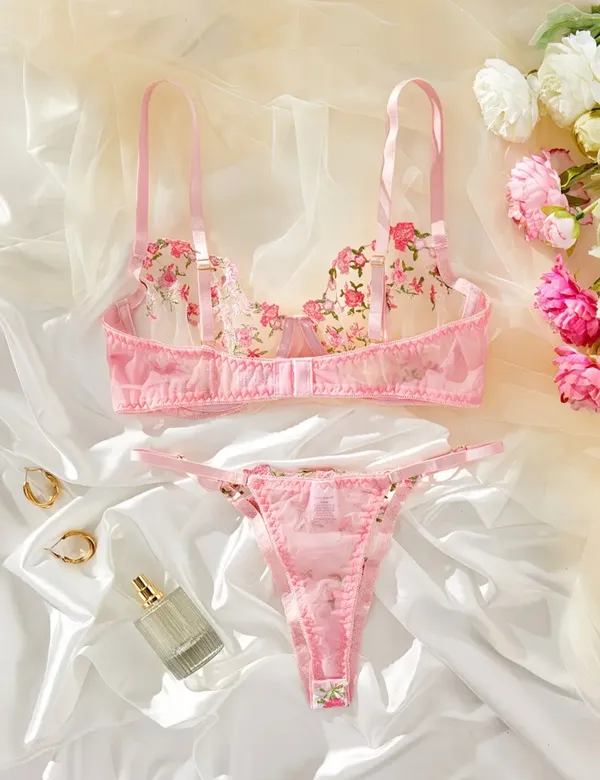 Pink bra set Size M - Image 2