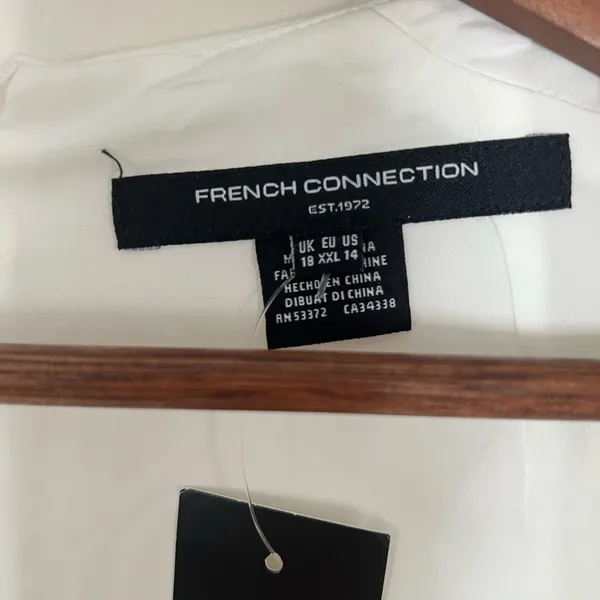 French Connection Whisper Ruth Square Neck Mini Dress, Size 14, Elegant White - Image 9