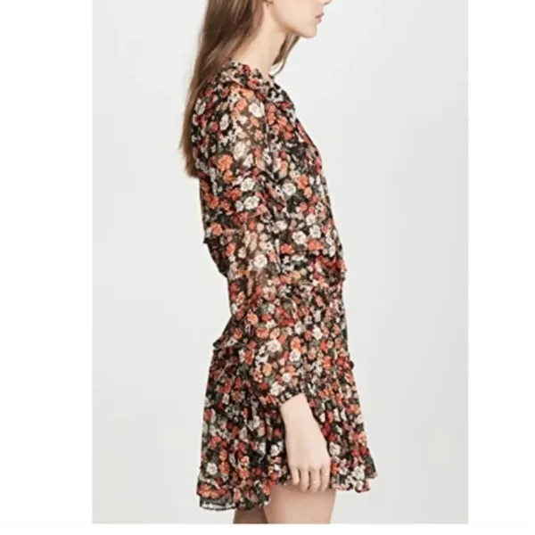 MISA Los Angeles Miss Rizou Safari floral ruffle mini dress . S - Image 7