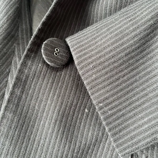 Y2K Anne Klein Pinstripe Womens Blazer Sz OP Career Quiet Luxury Academia Gray - Image 9