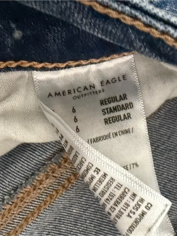 American Eagle Women's Skinny Jeans Distressed Blue Size 6 - Image 3