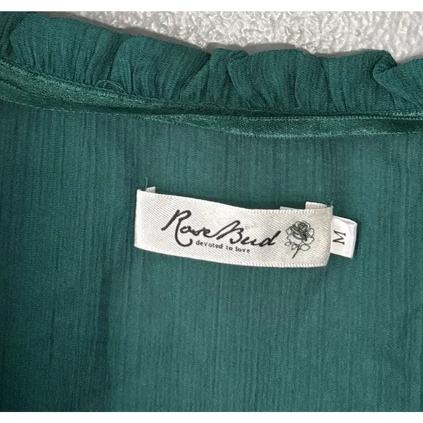 Rose Bud Alana Dress Size Medium Green Whimsigoth Fairy Embroidered Lace Sheer - Image 7