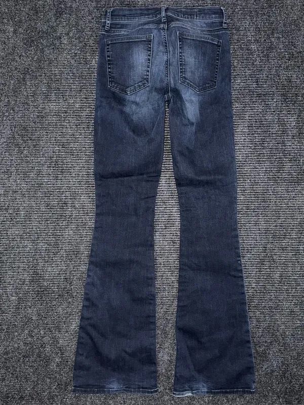 Gap 1969 Resolution Skinny Flare Jeans Dark Wash Faded 27 R High Rise Retro Boho - Image 2