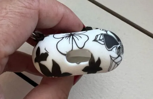 Black and White Floral Silicone Earbud Case Cover Compatible Apple AirPods 2nd - Image 6
