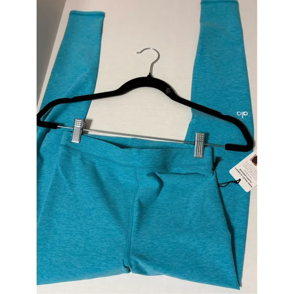 NWT ALO high waist flow leggings bright aqua blue heather white xs - Image 3