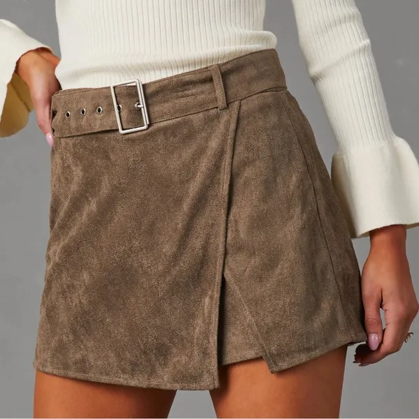 VICI | Kanesha Belted Suede Skirt - Image 2