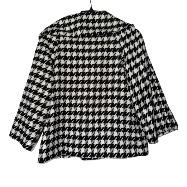 For Cynthia Womens Black White‎ Houndstooth Button Front Cropped Jacket Small - Image 2
