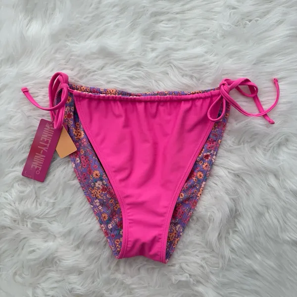 Ninety Nine Tunnel Tie Reversible Hipster Swim Bottoms Size Large - Image 9