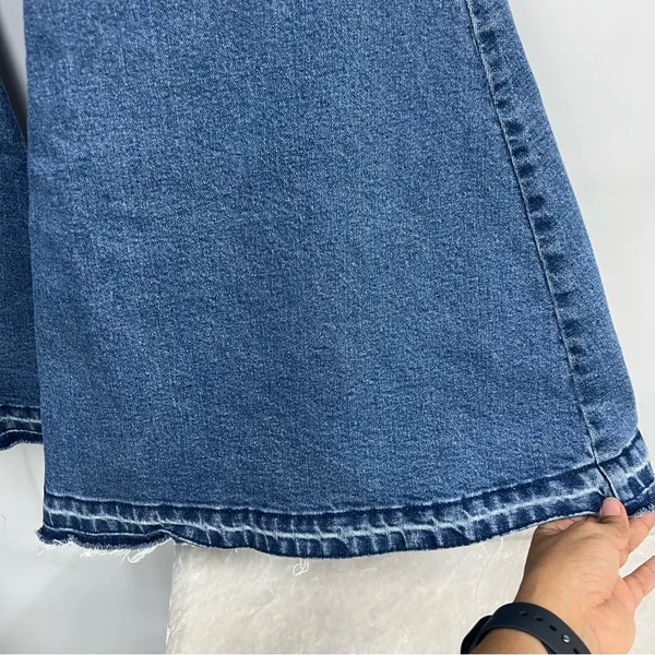 Flair Bell Bottom Jeans Womens 8 retro Boho Hippie Button Fly 90s Y2K - Image 3