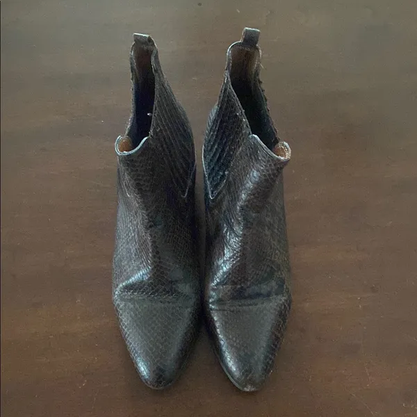 Jonak Paris Snakeskin Ankle Boots Black Size 7 - Image 3