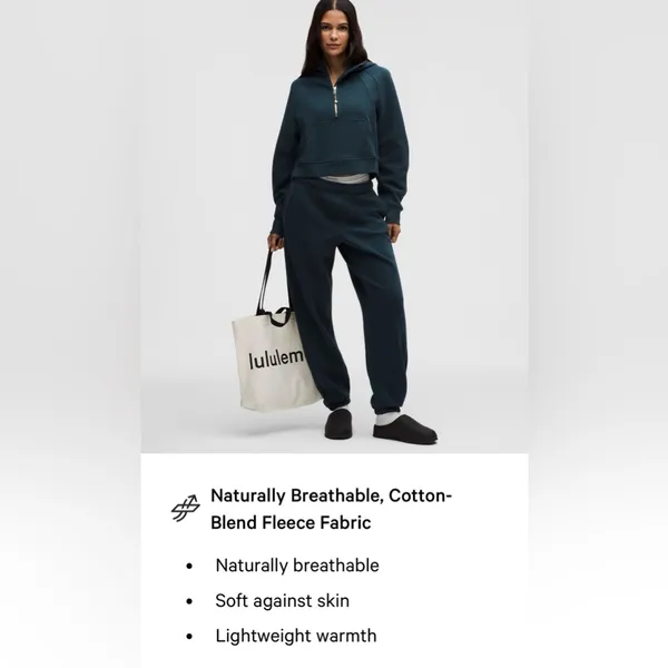 Lululemon NWT Scuba Oversized Half Zip Hoodie Indochine Blue Gold Size M/L - Image 6