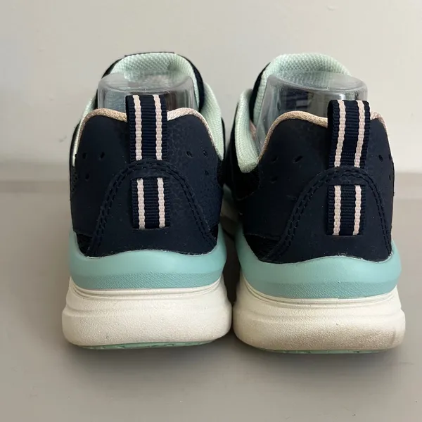 Skechers D'Lux Walker Sneaker Womens 10 Navy Leather Mesh Relaxed Fit 149023 - Image 4