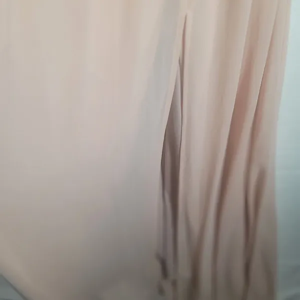 Lulus Heavenly Hues Blush Pink Chiffon Maxi Dress Small Pleated Plunging V-neck - Image 12
