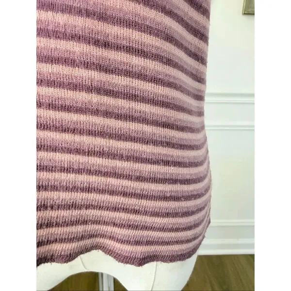 Vintage 70s Crazy Horse Pink Mauve Purple Stripe Knit Sweater Vest Tank Top S M - Image 5