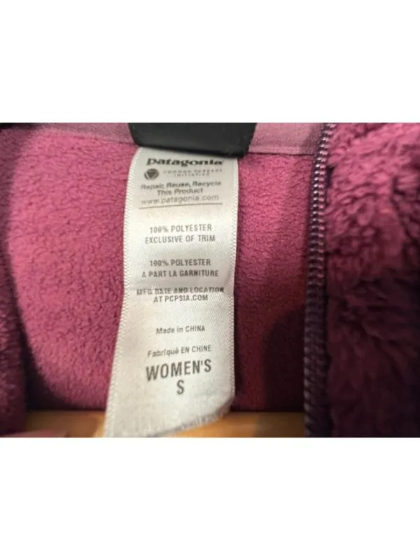 Patagonia Womens Plush Synchilla Hoody 20954 Burgundy Full Zip Hooded Size Small - Image 3