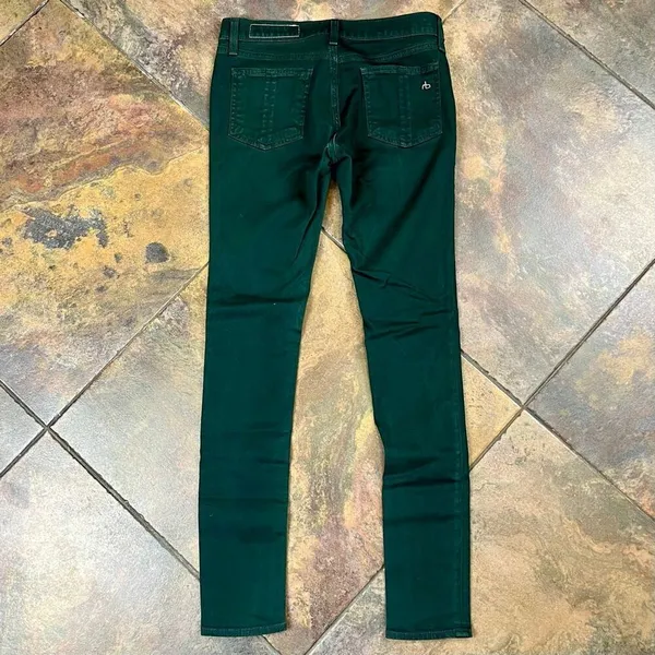 Rag & Bone Coated Green Skinny Legging Jeans 26 - Image 9
