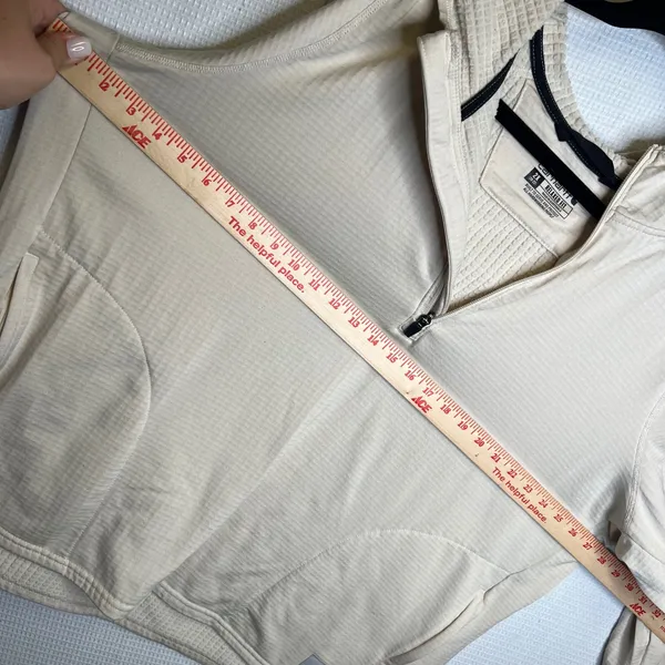 Carhartt Force Relaxed Fit Quarter Zip Waffle Knit Hoodie Cream Beige 2X - Image 5