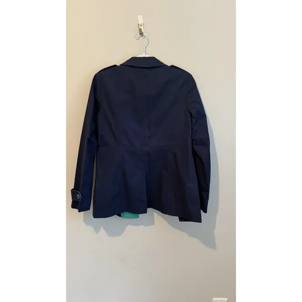Talbots Rain Trench Coat Jacket Women Size XS Blue Button Up Military Preppy - Image 10