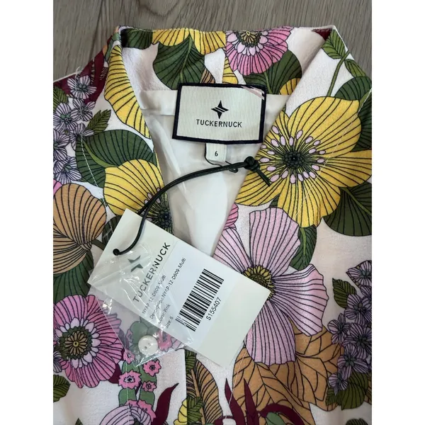 Tuckernuck Wildflower Fields Adalie Jumpsuit Pink Floral Stretch Elegant 6 $298 - Image 5