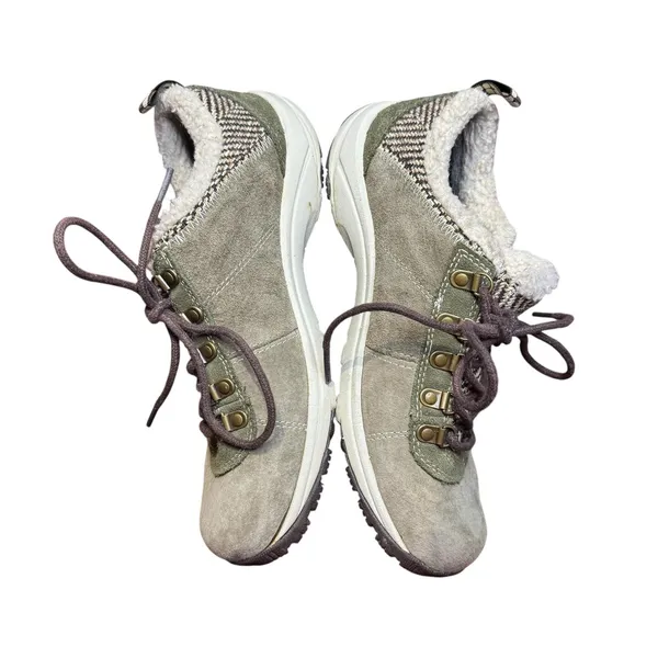 Merrell Shoes Womens‎ Size 8 Dark Olive Ivory Faux Fur Lined Hiking Winter Boots - Image 5