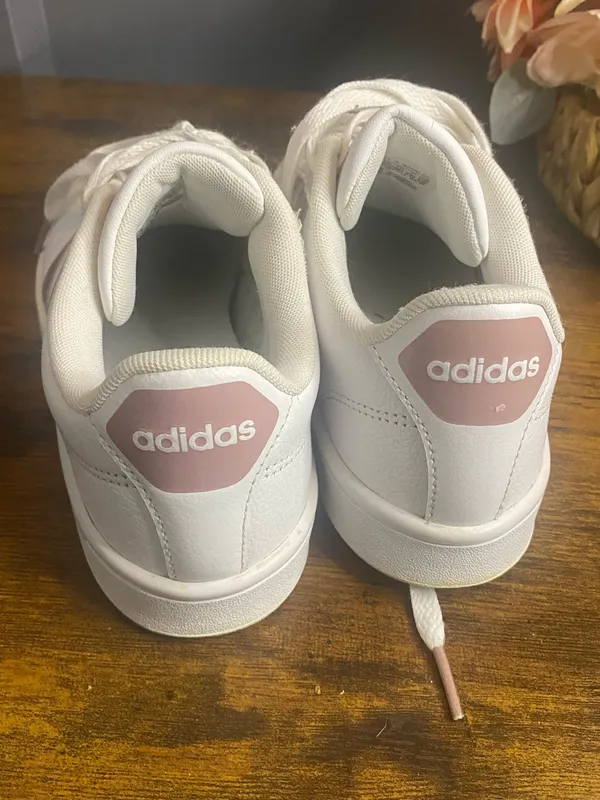 Adidas Cloud Foam Ortholite Float Womens Size 7 White With Rose Pink Stripped - Image 3