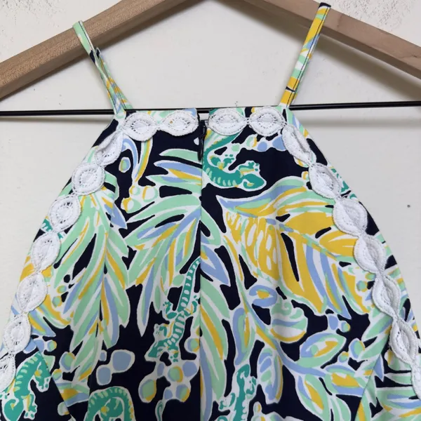 Crown & Ivy Women Cayo Coco Shift‎ Dress 10 Halter Neck Tropical Resort Iguana - Image 7