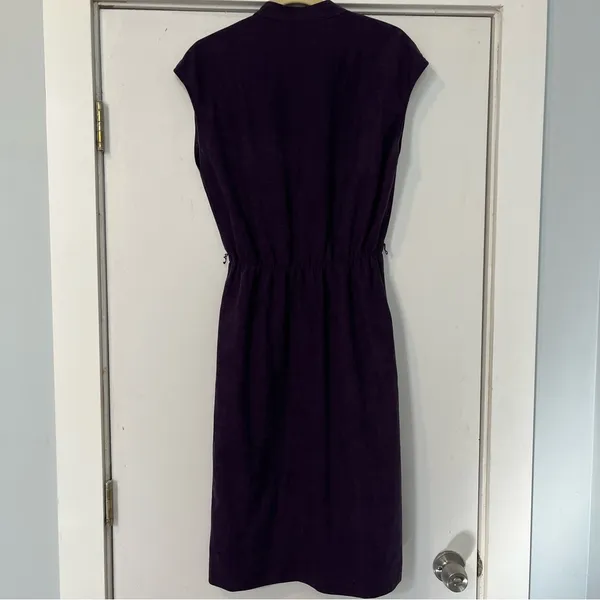Vintage Purple Midi Dress stretch waist button front sleeveless - Image 8
