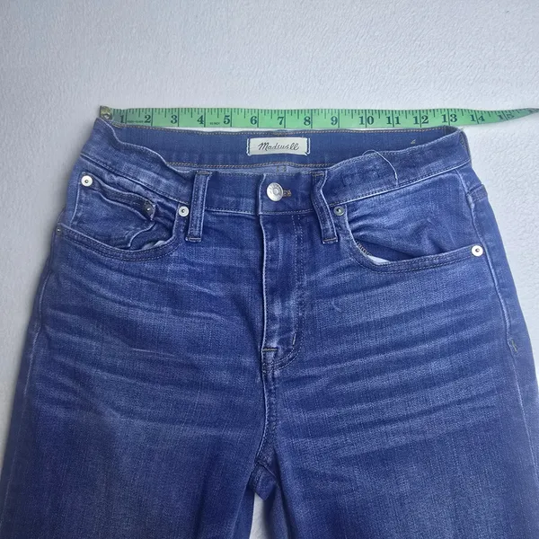 Madewell -1104 Cali‎ Demi-Boot High Rise Jeans Blue Raw Hem J0284 Size 26 - Image 8