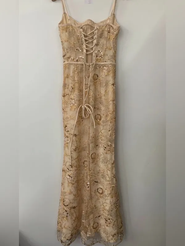 House of CB Blush Embroidered Lace Maxi Dress - Image 6