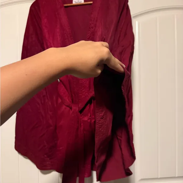 Runaway the Label Deep Red Kimono wrap Top - Image 7