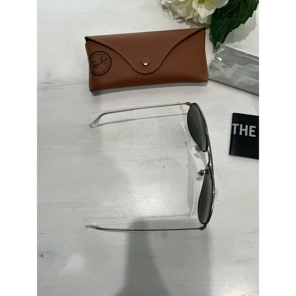 Ray Ban Aviator Large Metal Sunglasses Silver‎ Frame Blue Mirror Lens - Image 4
