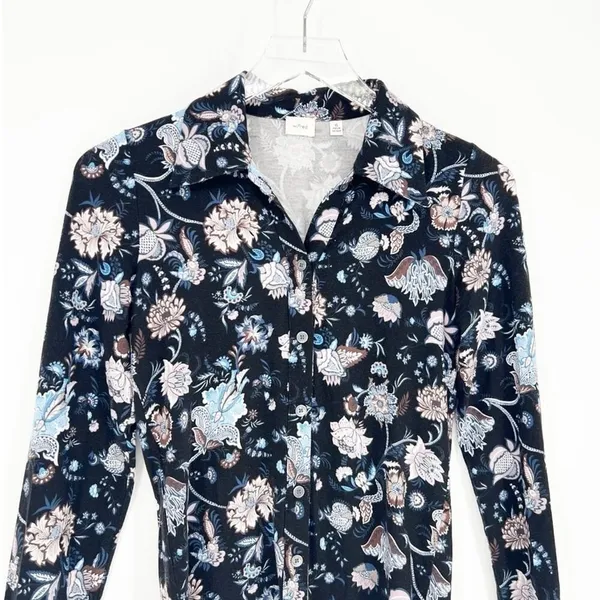 Aritzia‎ Wilfred Floral Stretch Top Women's Size XS French Girl Style - Image 5