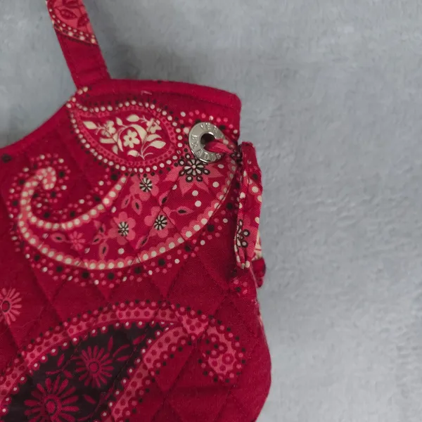 Vera‎ Bradley Handbag Womens Small Red Paisley Quilted Cotton Boho Bag - Image 3